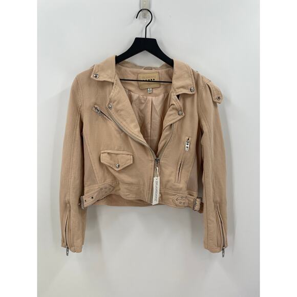 BLANKNYC Jackets & Blazers - BLANKNYC Tan Cropped Moto Jacket NWT Size Medium